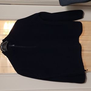 Lands End navy blue midwt fleece 1/4 zip pullover XL(?)